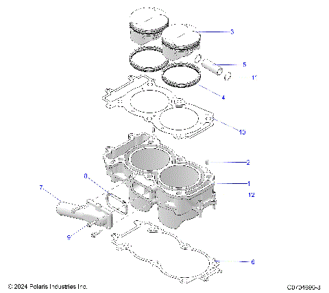 ENGINE, CYLINDER AND PISTON