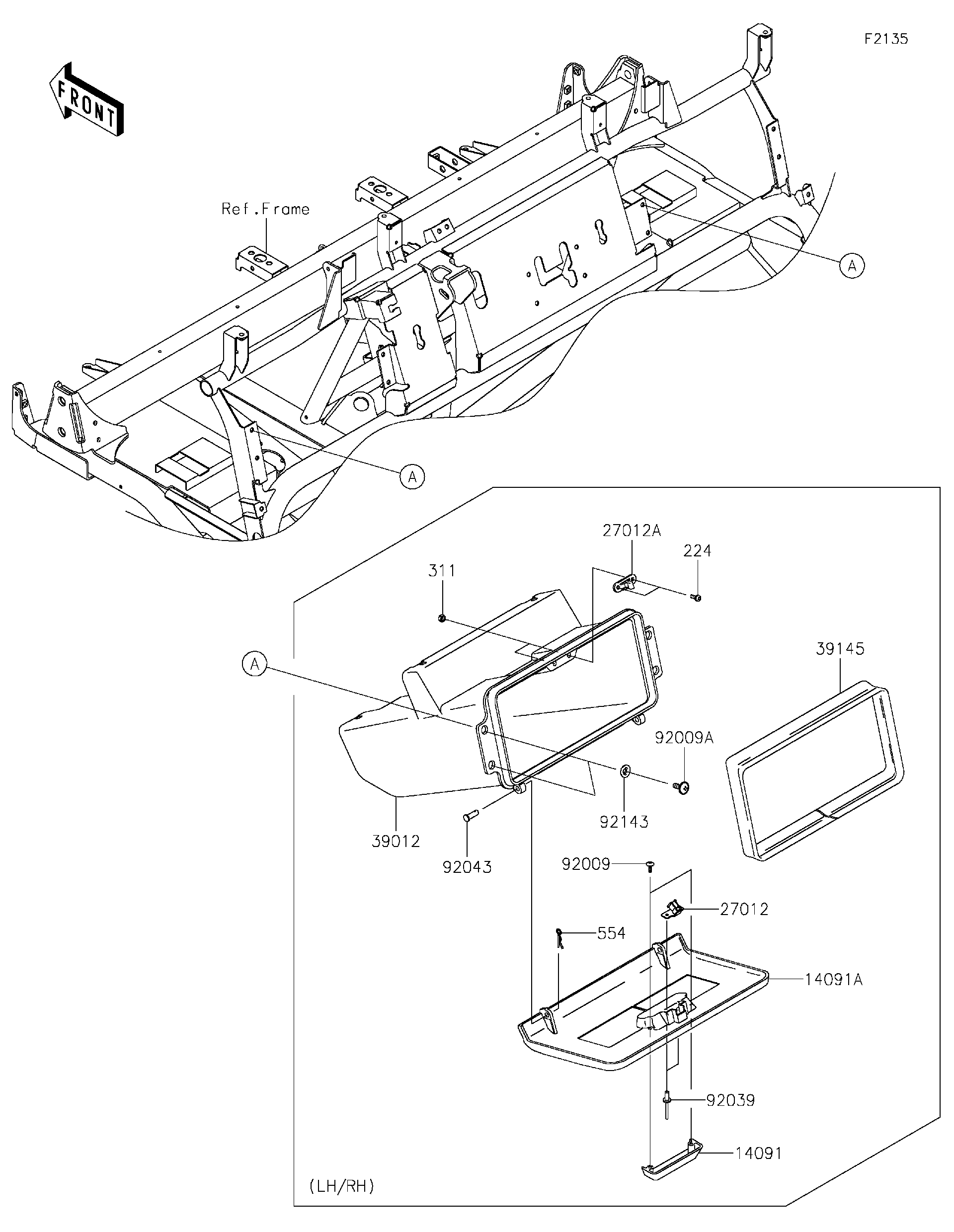Kawasaki Plastic Hard Top Roof - 2015-2023 Mule PRO-FXT/DXT
