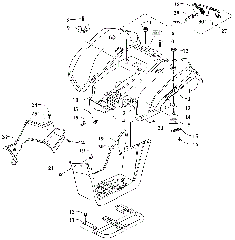 REAR BODY PANEL AND TAILLIGHT ASSEMBLIES [301226]