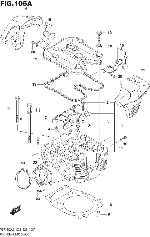 CYLINDER HEAD (REAR) (VZR1800L8 E28)