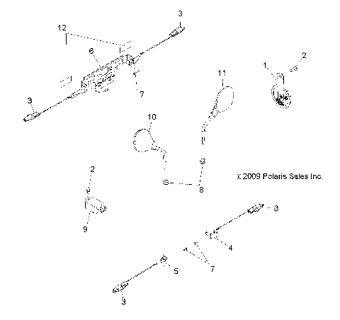 ELECTRICAL, TURN SIGNALS, HORN, MIRRORS and LICENSE PLATE HOLDER - A13NA32FA (49ATVTURNSIG10TBI)