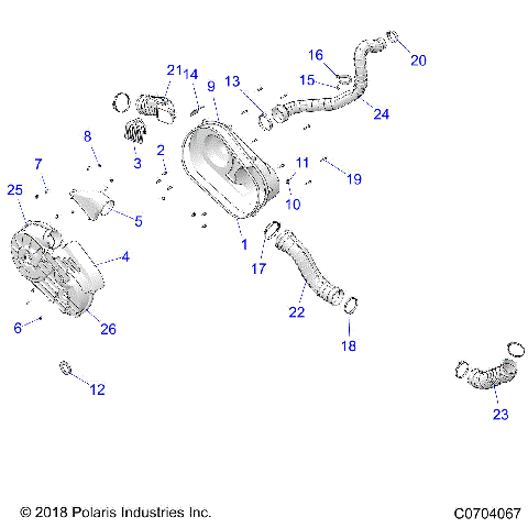 DRIVE TRAIN, CLUTCH COVER AND DUCTING - G21GXD99AJ/AZ/BJ/BZ (C0704067)