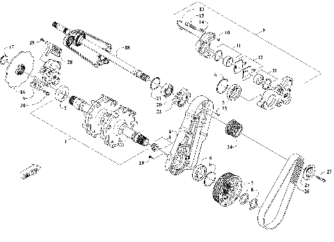 DRIVE TRAIN SHAFTS AND BRAKE ASSEMBLIES [111208]