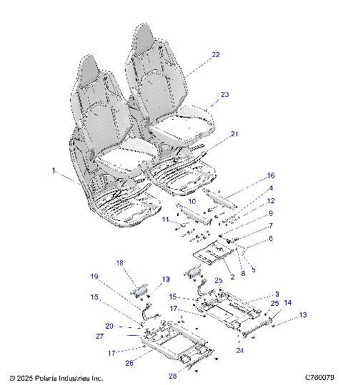 BODY, SEAT ASM. AND SLIDER, FRONT - Z26NMX99A4/A6 (C760078)