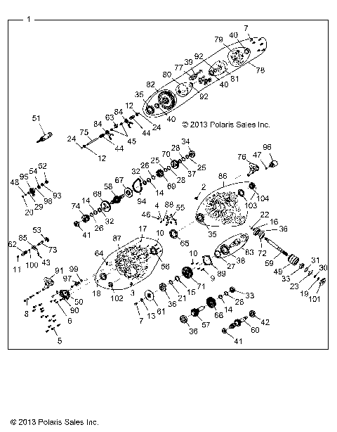 DRIVE TRAIN, MAIN GEARCASE INTERNALS - Z14ST1EFX (49RGRGEARCASE1333237)