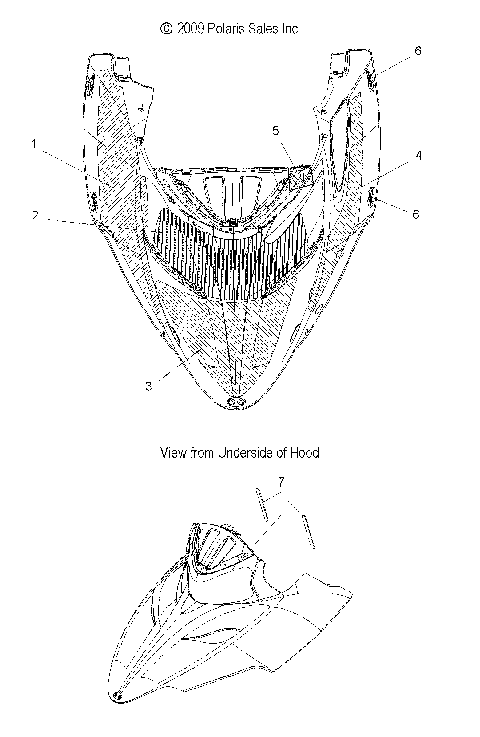 BODY, HOOD FOAM and FOIL - S12PT6HSL/HEL (49SNOWHOODSCFL10600TRG)