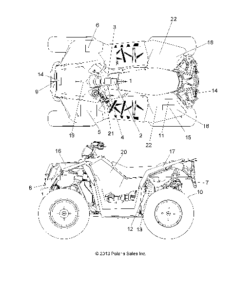 BODY, DECALS - A14GH9EAW (49ATVDECAL14SCRAM)