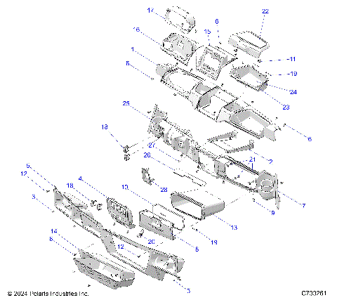 BODY, DASH - R25RSY99AF/BF/AK/BK/AS/BS/AL/BL/AP/BP/A9/B9 (C733261)
