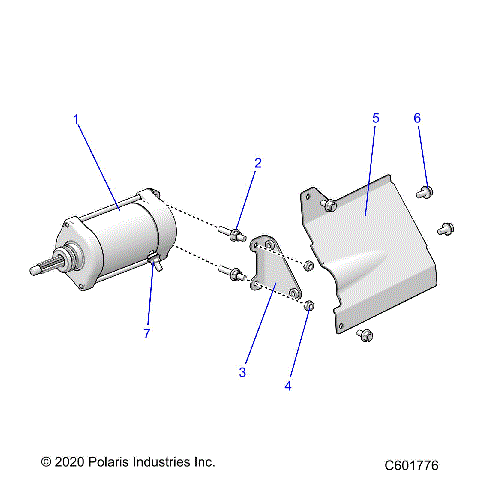ENGINE, STARTER MOTOR/SHIELD - S25FJE9FSL/9FEL (C601776)