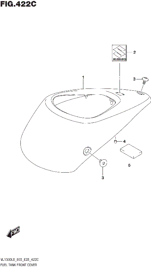 FUEL TANK FRONT COVER (VL1500BL8 E33)
