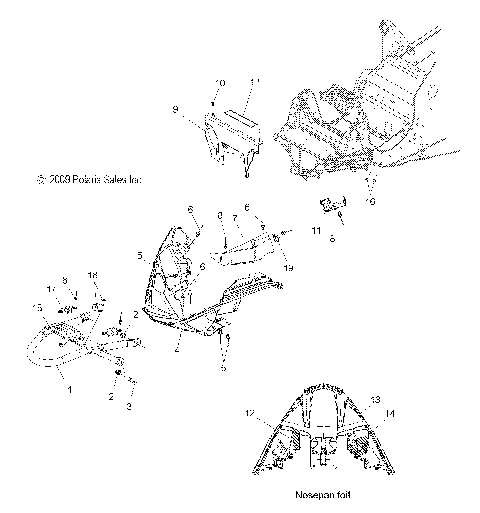 BODY, FRONT BUMPER, NOSEPAN, FOAM and FOIL - S10PR8ESA/ESL (49SNOWBUMPER10ASLT)