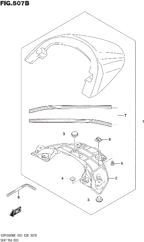 SEAT TAIL BOX (VZR1800BZ)(SEE NOTE 1)(2)