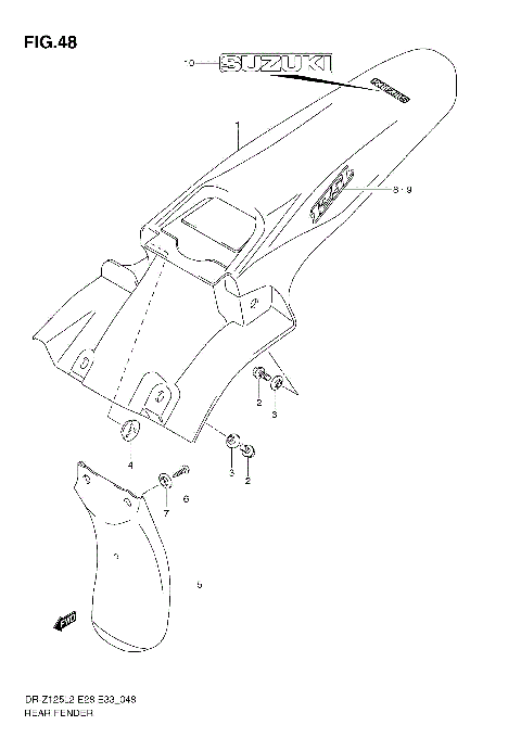 REAR FENDER (DR-Z125L E33)