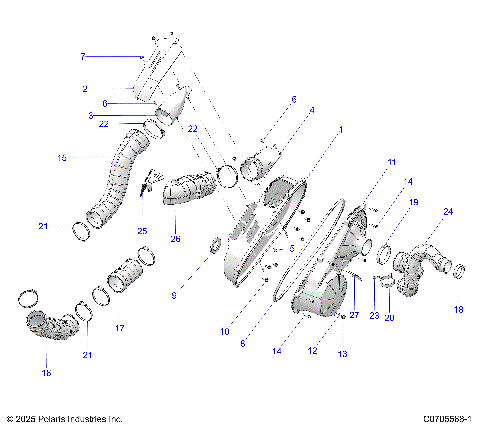 DRIVE TRAIN, CLUTCH COVER AND DUCTING