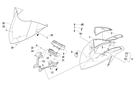 WINDSHIELD AND INSTRUMENTS ASSEMBLIES