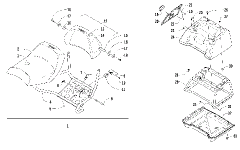 PASSENGER SEAT AND BACKREST ASSEMBLY [102605]