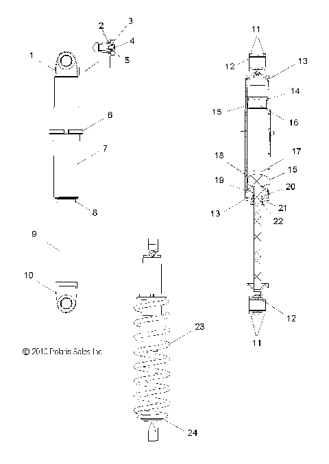 SUSPENSION, SHOCK, REAR TRACK (7043603) - S12CG8/CH8 ALL OPTIONS (49SNOWSHOCKREAR7043603)
