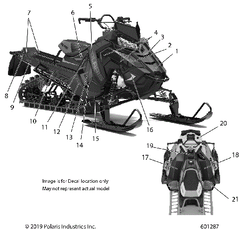 BODY, DECAL, SNOW CHECK, BLACK SIDE PANEL W/BLUE ACCENT - S20EFS8PS (601287)