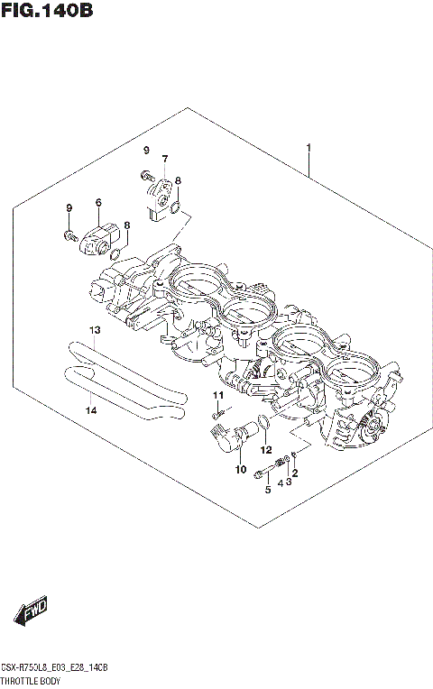 THROTTLE BODY (GSX-R750L8 E28)