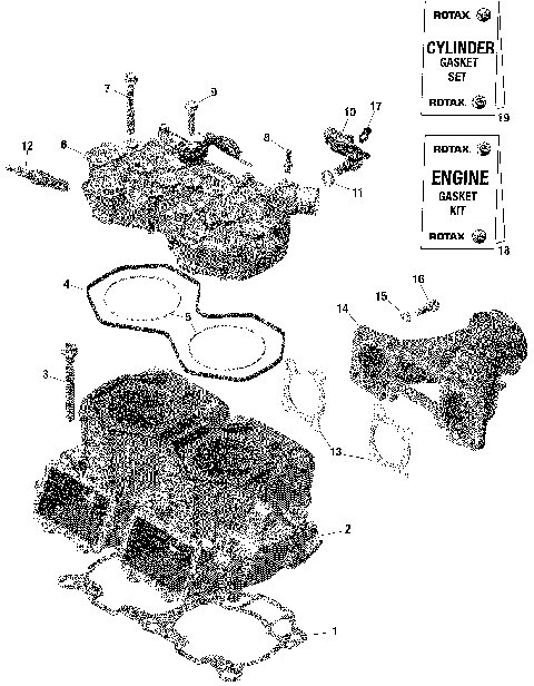 01- Rotax - Cylinder And Cylinder Head - Ski-doo