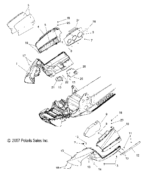 BODY, FENDERS and SIDE PANELS - S08PM6/PM7/PG7/PH7 (49SNOWFENDERS08RMK155)