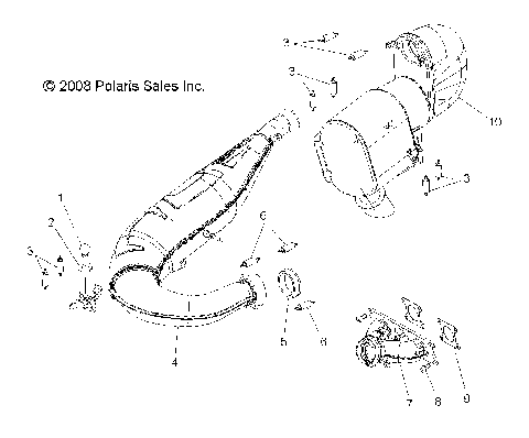 ENGINE, EXHAUST - S10PK6HSA/HSL/HEA/PM6HSA/HSL (49SNOWEXHAUST09600RMK)