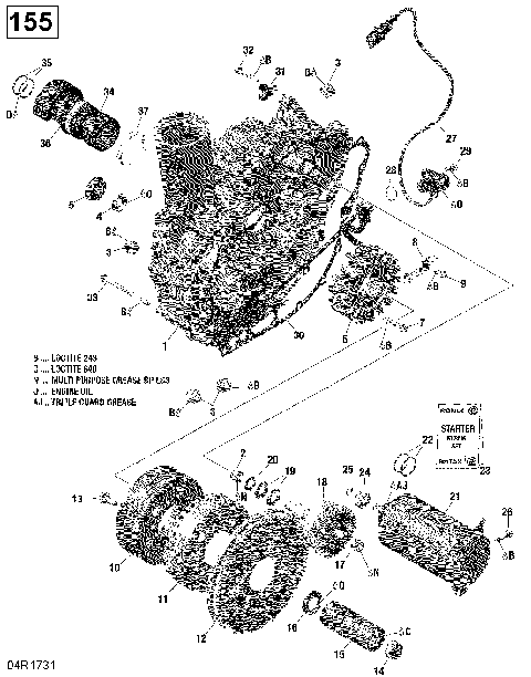 03- PTO Cover And Magneto - 130-155 Model Without Suspension