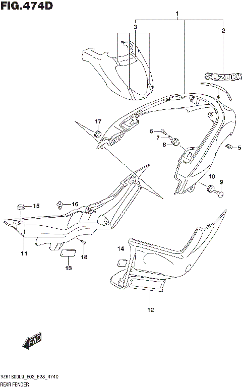 REAR FENDER (VZR1800BZL9 E28) (AJP)
