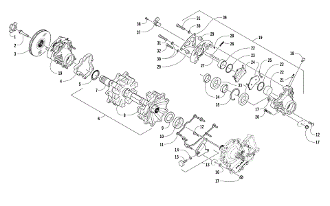 DRIVE TRAIN SHAFT AND BRAKE ASSEMBLIES