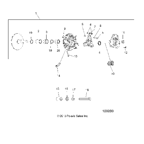 DRIVE TRAIN, PRIMARY CLUTCH - A20SEE57K1 (100099)