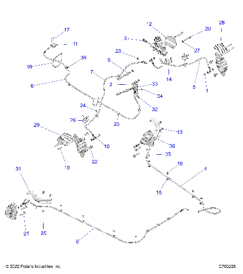 BRAKES, BRAKE LINES AND MASTER CYLINDER - Z23NAE99FR/SCR/FR (C703228)