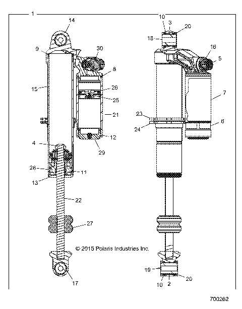 SUSPENSION, FRONT SHOCK INTERNALS - Z17VAX87AK (700262)