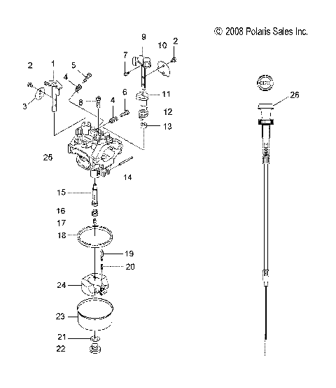ENGINE, CARBURETOR and CHOKE CABLE - S12WB1ASA/AEA (49SNOWCARBURETOR09120)