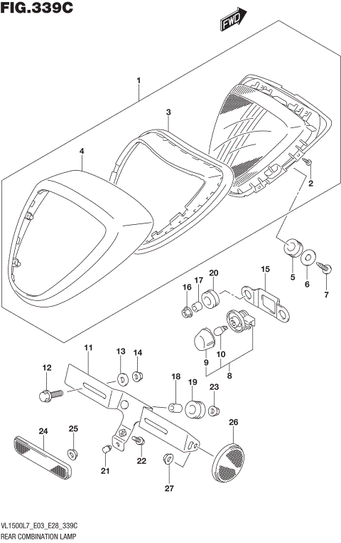 REAR COMBINATION LAMP (VL1500BL7 E33)