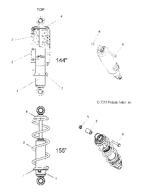 SUSPENSION, SHOCK, FRONT TRACK - S15CK6/CM6 ALL OPTIONS (49SNOWSHOCKFRONT12600RMK)