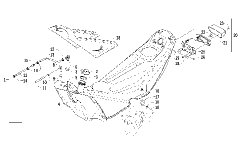 GAS TANK AND TAILLIGHT ASSEMBLY [98466]