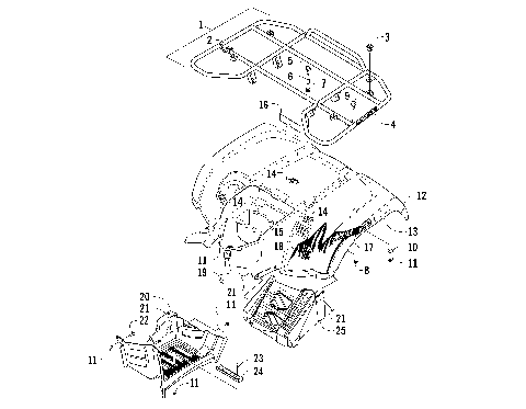 REAR RACK, BODY PANEL, AND FOOTWELL ASSEMBLIES [93638]