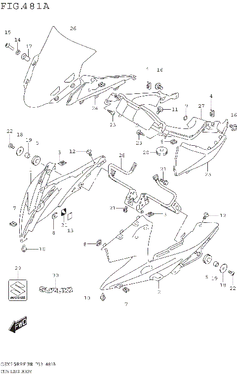 COWLING BODY (GSX250RRFJ:M2:P33)