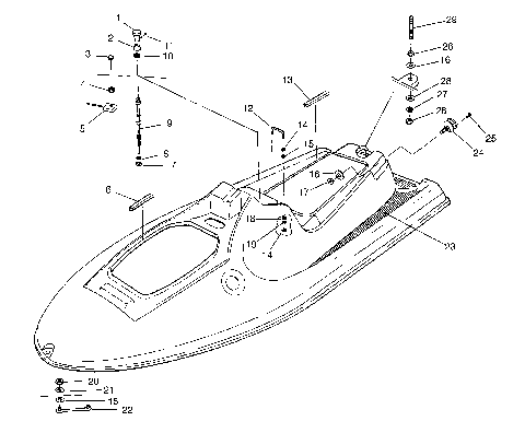 HULL and BODY ASSEMBLY SLT 750 B954170 (4930563056A006)