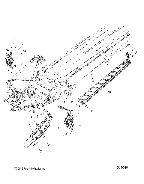CHASSIS, CLUTCH GUARD, FOOTRESTS, AND RUNNING BOARDS - S19EHM8PS ALL OPTIONS (601040)