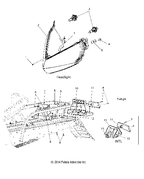 ELECTRICAL, HEADLIGHT and TAILLIGHT - S15CU5BSL/BEL (49SNOWHEADLGHT15550155)