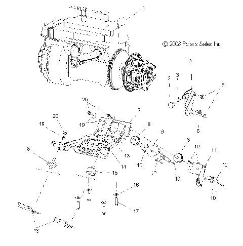 ENGINE, MOUNTING - S10PB5BSA/BSL/BEA (49SNOWENGINEMOUNT09550SHIFT)