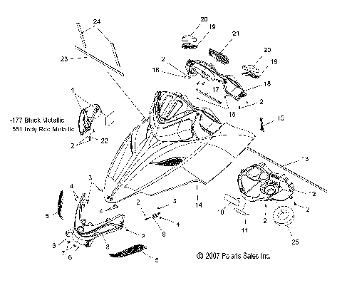 BODY, HOOD ASM. - S08PR6/PS6/PR7/PS7 (49SNOWHOOD08SB)