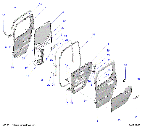 BODY, DOOR ASSEMBLY, FRONT - G24GZW99A/99B (C750020)