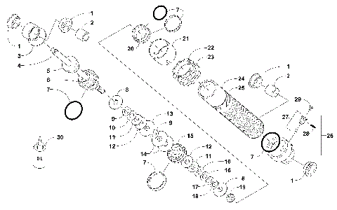 REAR SUSPENSION REAR ARM SHOCK ABSORBER [102750]