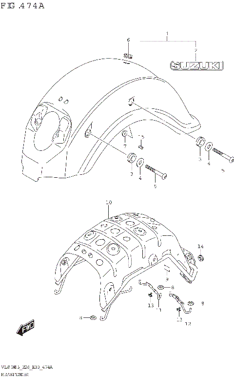 REAR FENDER (VL800)