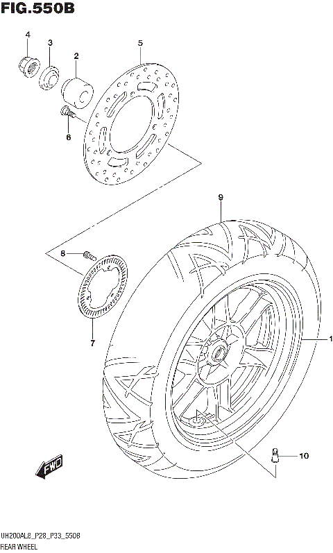 REAR WHEEL (UH200AL8 P33)