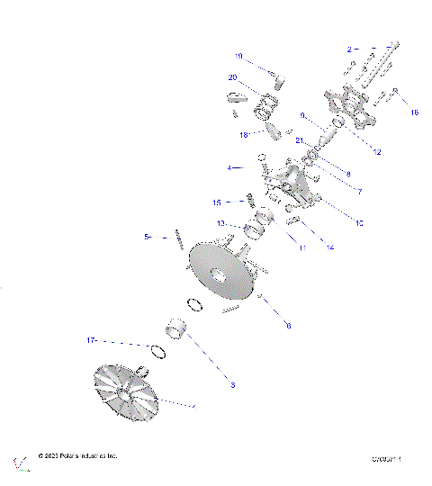 DRIVE TRAIN, PRIMARY CLUTCH - R24MAA57F1/MASC1/F1/C9/F9/CK (C700371-1)