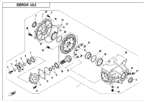 REAR AXLE (NO DIFFERENTIAL)