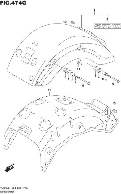 REAR FENDER (VL1500TL7 E33)